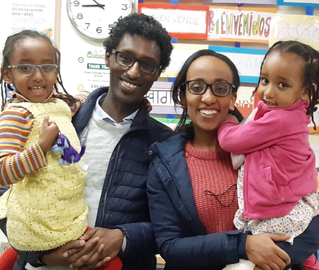 Sofanit Abebe and family. Sofanit Abebe and family.