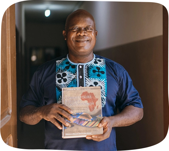 An African leader with a book